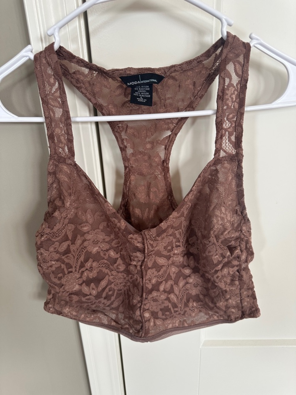 Moda International Mauve Lace Longline Racerback Bralette